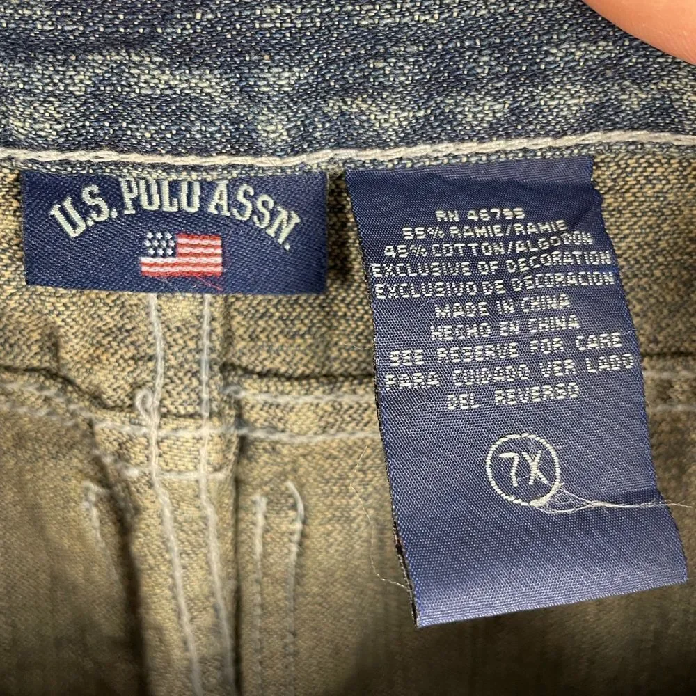 NWT U.S. Polo Association Belted Jeans Size 7X